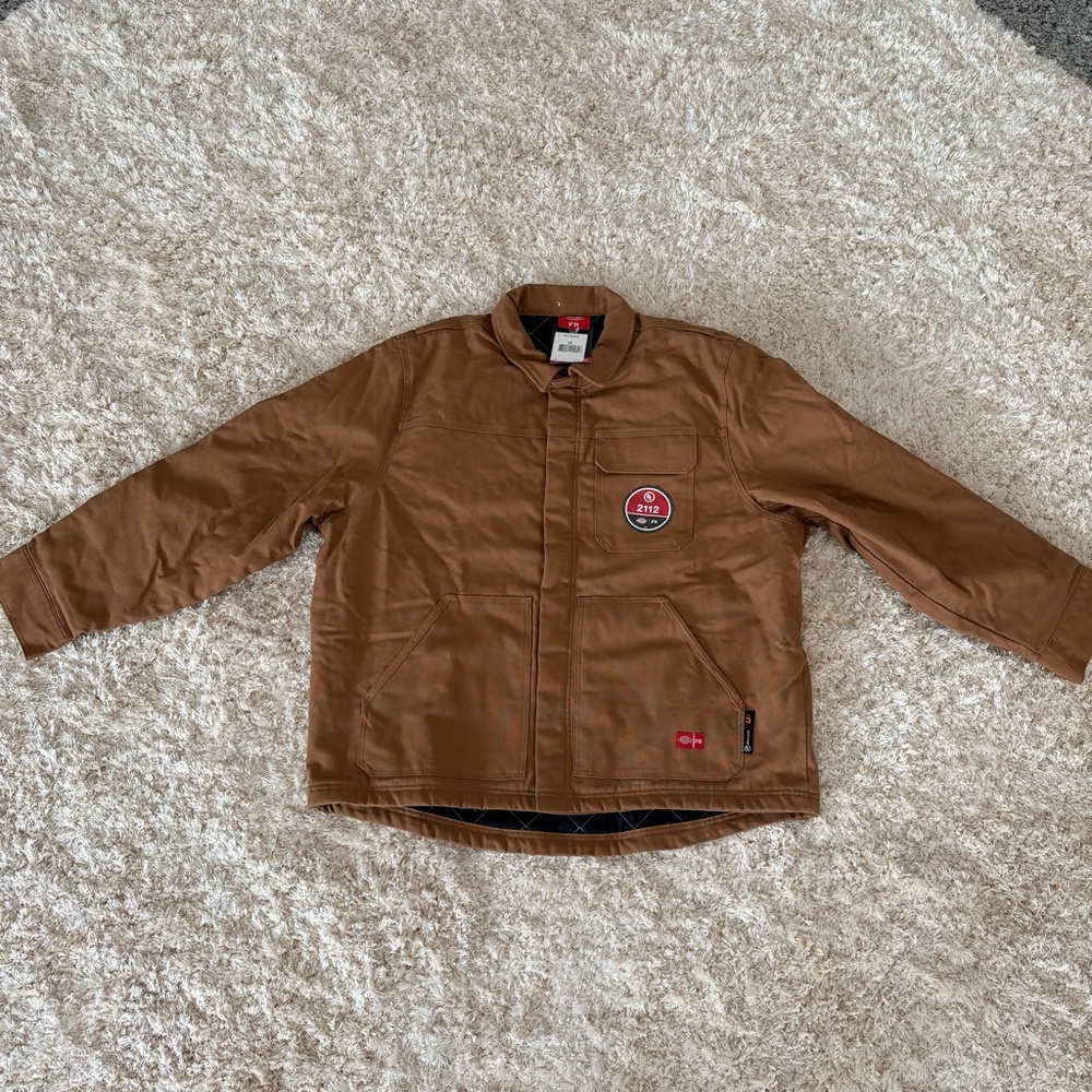 NWT Dickies Men's Brown Long Sleeve Flame-Resistant Duck Jacket Size 2X New FR